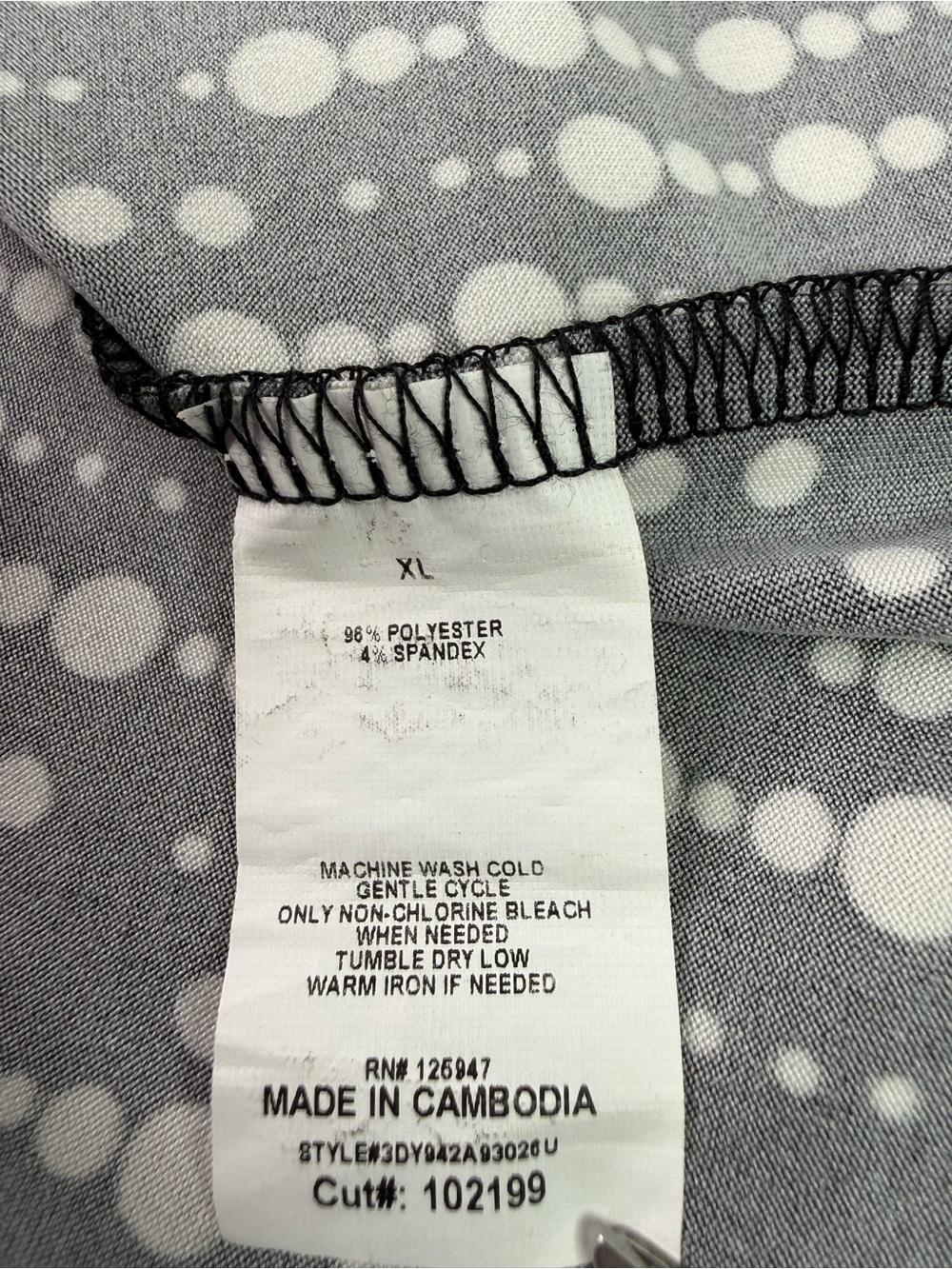 Ava & Grace Black and White Dot-Pattern Short Sleeve Shirt Size XL - Picture 4 of 6